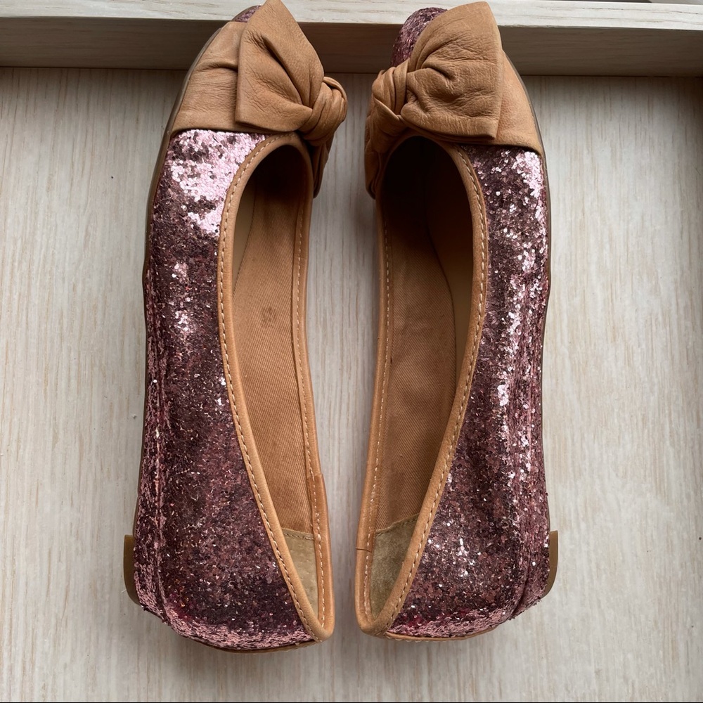 Franco Sarto glitter ballet flats with bow